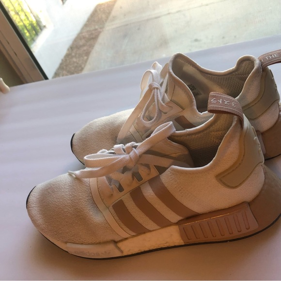 Adidas NMDR1 Shoes Art EE174 womens SZ 9 women’s white blush 3stripe - Picture 6 of 7